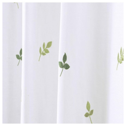 刺繍レースカーテン リーフ柄 UVカット 紫外線 葉っぱ 刺繍 遮熱 保温 省エネ 節電 かわいい 紫外線対策 幅100cm×丈103cm2枚組