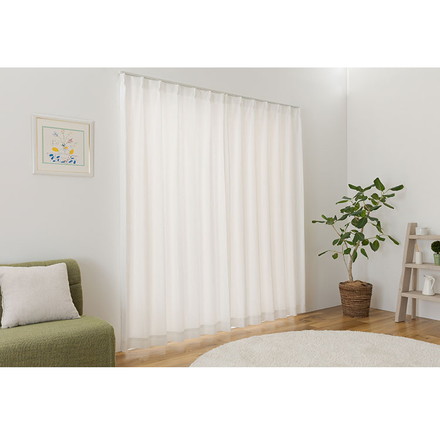 ミラーレースカーテン 7サイズ リーフ柄 日本製 UVカット 紫外線 高機能レース レースカーテン 断熱 保温 省エネ 幅100×長さ103cm2枚組