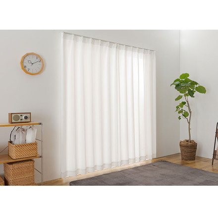 レースカーテン 2枚組 日本製 犬専用消臭 幅100 丈133 176 198 UVカット 昼見えにくい 紫外線 遮熱 幅100×長さ133cm2枚組