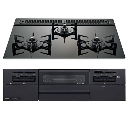 N3WV6RWTP1 LP ファミ ノーリツ ビルトインガスコンロ NORITZ Fami プロパンガス用・3口・両側強火タイプ・幅60cm