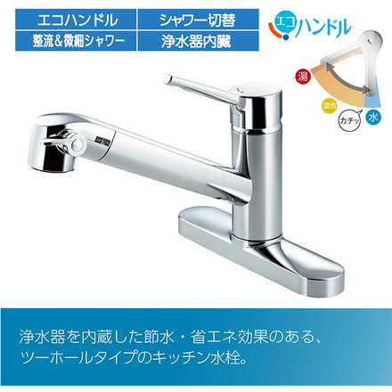 リクシル 浄水器内蔵シングルレバー混合水栓 カートリッジ 微細 水はね軽減 LIXIL RJF-872Y