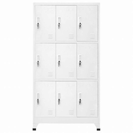 vidaXL ロッカーキャビネット 収納スペース9点 スチール 90x45x180cm グレー家具 キャビネット&収納