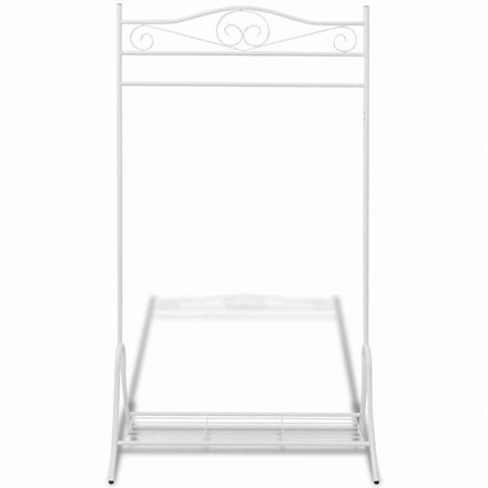 vidaXL 洋服ラック ホワイト スチール製ホーム&ガーデン 家事用品 収納&オーガナイザー 衣類・ワードローブ収納
