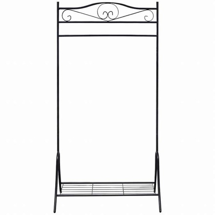 vidaXL 洋服ラック ブラック スチール製ホーム&ガーデン 家事用品 収納&オーガナイザー 衣類・ワードローブ収納