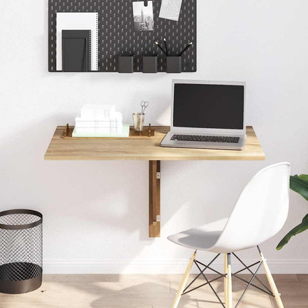 vidaXL 折りたたみ式 ウォールテーブル オーク 100×60cm 家具 テーブル 折り畳み式テーブル