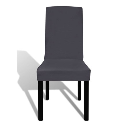 vidaXL ストレート 伸縮性 チェアカバー 6点 アントラシート デコレーション カバー