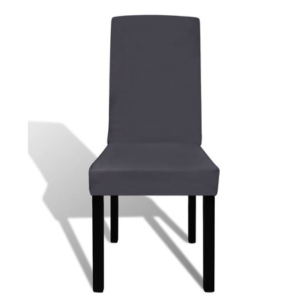 vidaXL ストレート 伸縮性 チェアカバー 4点 アントラシートホーム&ガーデンデコレーションカバー