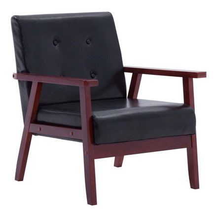 vidaXL アームチェア ブラック 合成皮革製 家具 チェア アームチェア リクライニングチェア スリーピングチェア