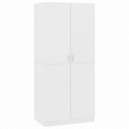 vidaXL ワードローブ ホワイト 80x52x180cm エンジニアリングウッド家具 キャビネット&収納