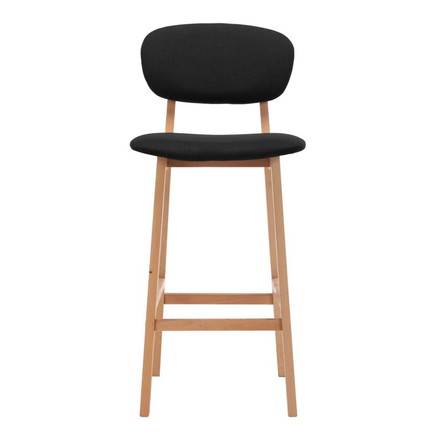 vidaXL バースツール 2点 ブラック 布製 家具 チェア テーブル バースツール