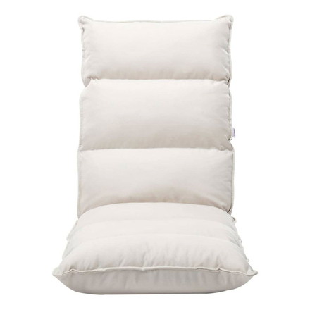 vidaXL 折りたたみ式 フロアチェア クリーム 布製 家具 チェア 床椅子