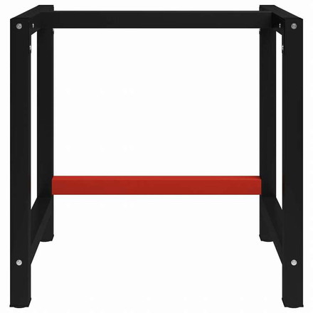 vidaXL ワークベンチ用フレーム 金属製 80x57x79cm ブラック&レッド家具 テーブル用品 テーブル脚