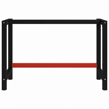 vidaXL ワークベンチ用フレーム 金属製 120x57x79cm ブラック&レッド家具 テーブル用品 テーブル脚