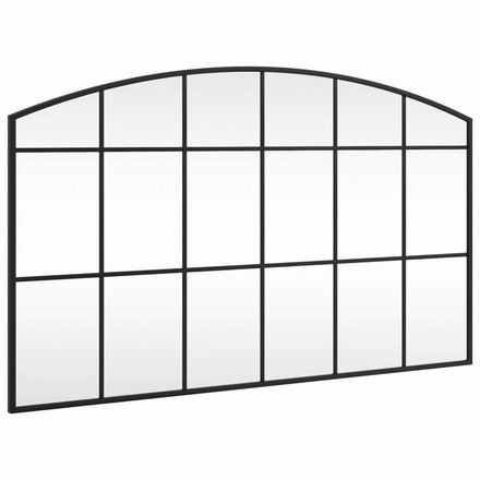 vidaXL ウォールミラー ブラック 100x60 cm アーチ型 鉄製ホーム&ガーデン デコレーション