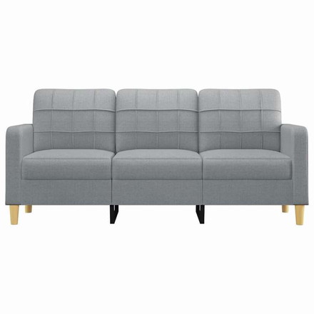 vidaXL 3人掛けソファ ライトグレー 180cm 布製 家具 ソファ