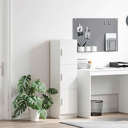 vidaXL ハイボード ホワイト 31.5 x 32 x 124 cm エンジニアリングウッド 家具 キャビネット&収納 サイドボード