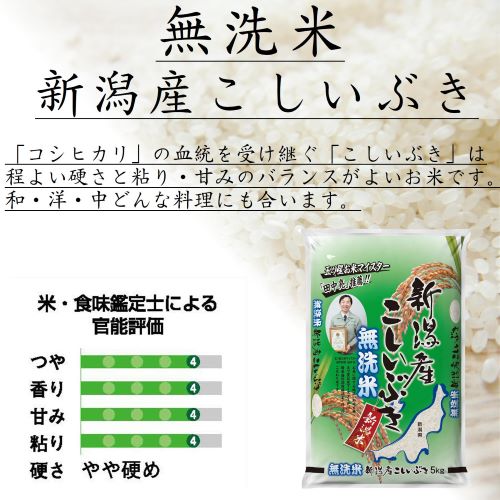 無洗米 新潟県産 こしいぶき 20kg 令和7年産