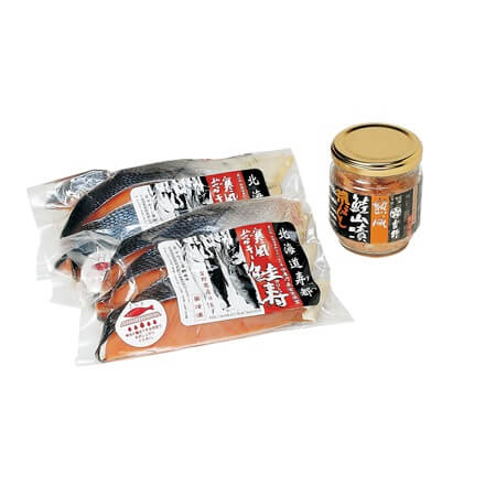マルトシ吉野商店 鮭寿・鮭山漬セット 鮭寿切身 （ 70g×3切入 ）×2 鮭山漬荒ほぐし 80g