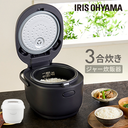 アイリスオーヤマ ジャー炊飯器 3合 RC-MDA30-B ブラック