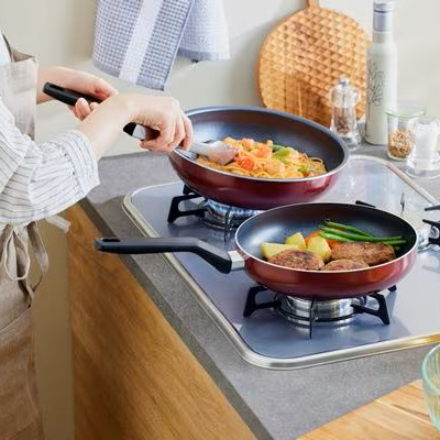アイリスオーヤマ ダイヤモンドコートフライパン 炒め鍋 26cm IH・ガス火対応 VDI-W26 ワインレッド