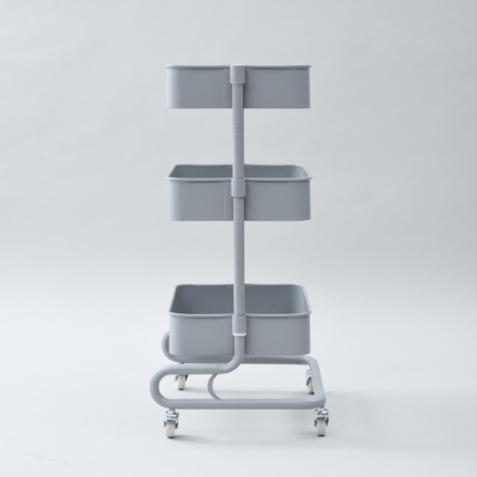 YAMAZEN バスケットトローリー LBT-3(LGY) ライトグレー