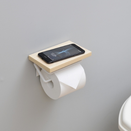 YAMAZEN ペーパーホルダー シングル RPH-S(WN/MWH) ウッドナチュラル