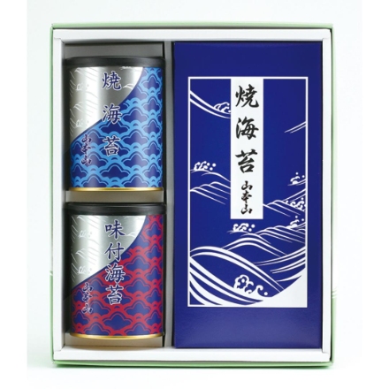 山本山 海苔詰合せ (焼海苔 8切×30枚、味付海苔 8切×30枚、板のり 6枚)