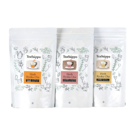 ハーブ緑茶セット（ティーバッグ）Herbal Orange（ほうじ茶・カモミール・羅漢果・スペアミント）・Herbal Pink（かりがね茶・ハイビスカス・カモミール・ローズヒップ）・Herbal Yellow（玄米茶・レモングラス・ジンジャー・ダンディリオン） 各2.5g×20個入/計60個