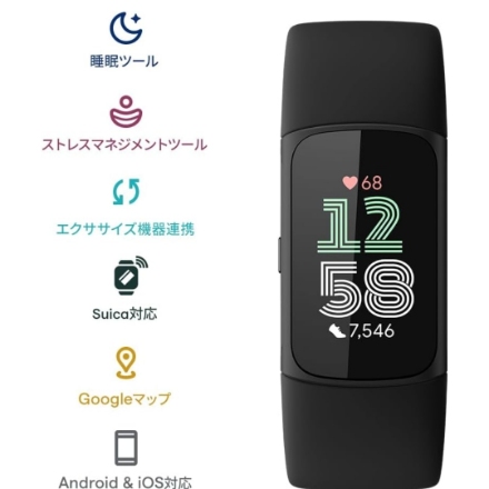 フィットネス Fitbit Charge 6 GA05183-AP ブラック