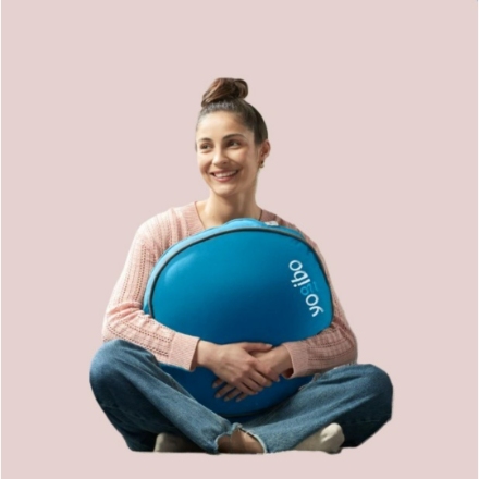 ビーズクッション Yogibo Round Pillow Logo（ヨギボーラウンドピロー ロゴ ）アクアブルー