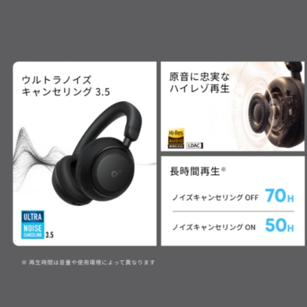 アンカー ヘッドフォン Soundcore Space 2 ウルトラノイズキャンセリング 3.5搭載 ハイレゾ D1402N11 ブラック
