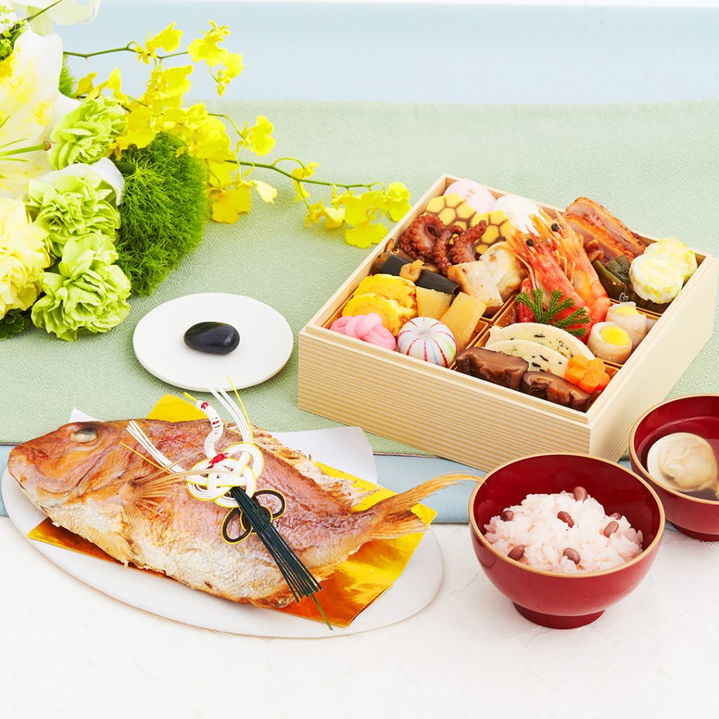 日本料理神谷監修 お食い初め膳 祝い鯛姿焼きコース （1段重） 鯛400g