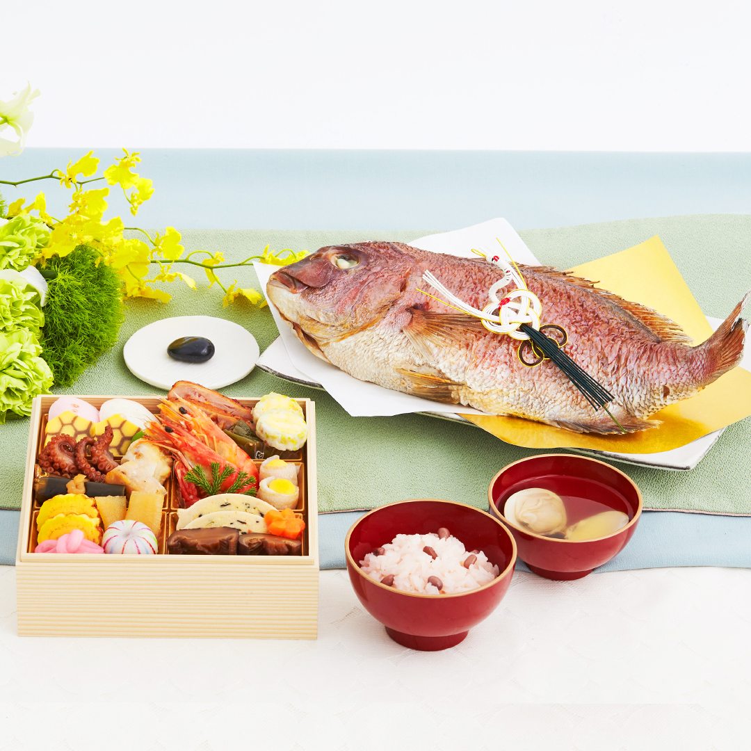 日本料理神谷監修 お食い初め膳 祝い鯛姿焼きコース （1段重） 鯛1.5kg