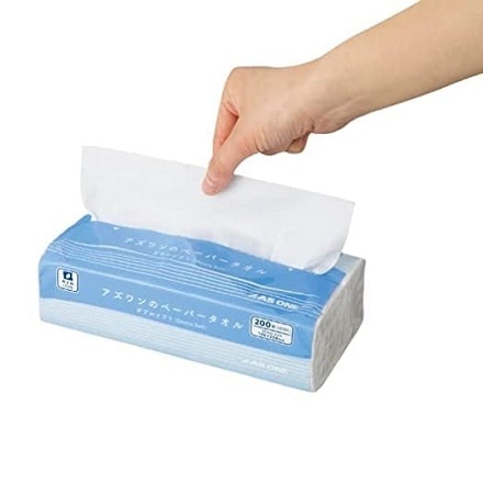 アズワンのペーパータオル ダブルソフト 5パック(200組入×5袋入) 日本製 再生紙100% 2枚重ね (4-4063-53-70)
