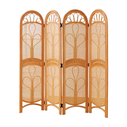 天然籐 スクリーン 4連