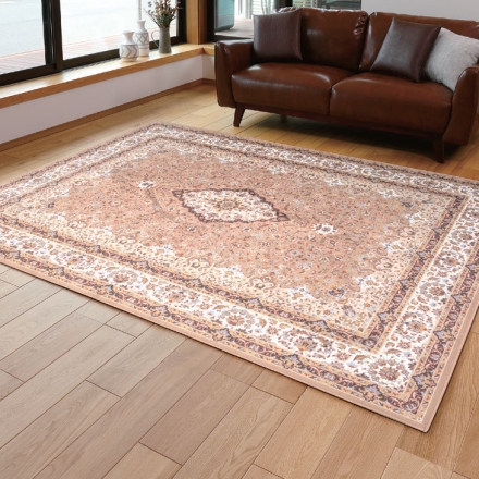 高級柄撥水加工カーペット 200×200cm グリーン