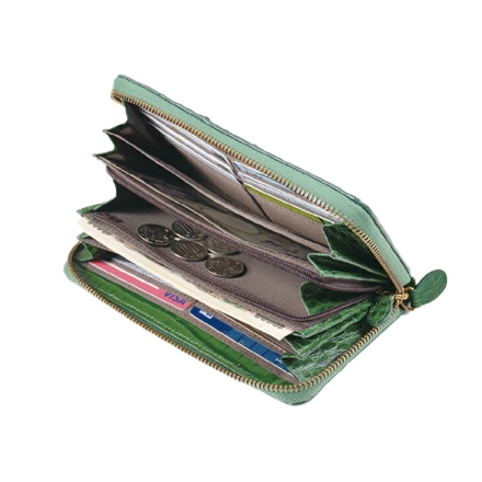 長財布 クロコダイルホーンバック ラウンド長財布 グリーン