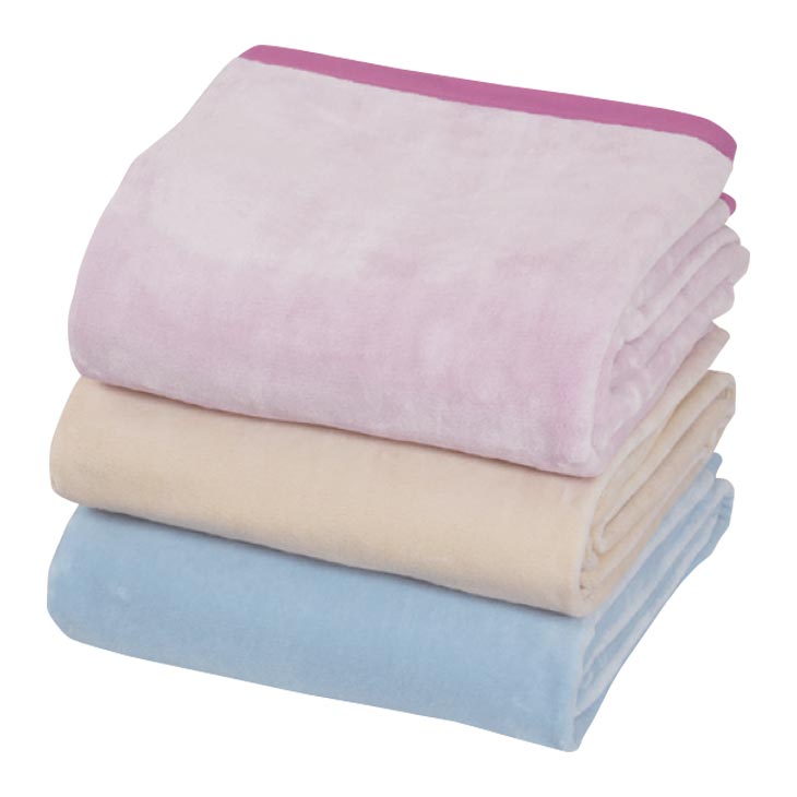 <西川>日本製洗える綿毛布 ブルー140×200cm
