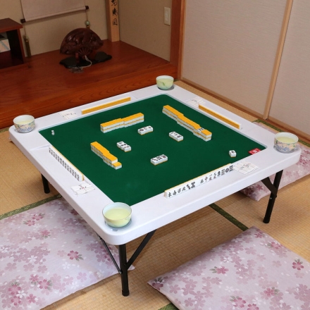 高さ調節できる麻雀テーブル 折りたたみ 麻雀台 ブラウン