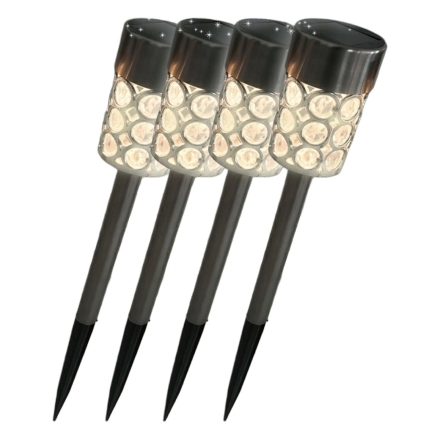 幾何学模様ガーデンソーラーライト 4本組