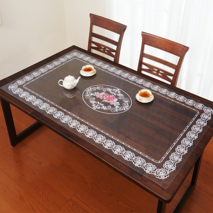 花柄透明テーブルマット 70×120cm