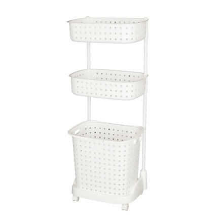 日本製 ランドリーバスケット 3段