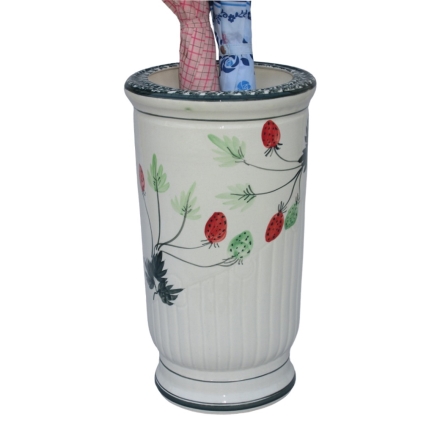 陶器傘立て イチゴ柄 陶器 おしゃれ 苺 かわいい アンブレラスタンド