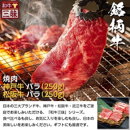 焼肉 カルビ バラ 500g 神戸牛 松坂牛 A5 A4 肉 食べ比べ 熨斗なし