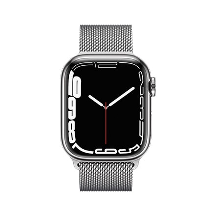 Apple Watch Series 7（GPS + Cellularモデル）- 41mmシルバーステンレススチールケースとシルバーミラネーゼループ with AppleCare+