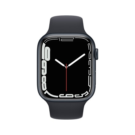 Apple Watch Series 7（GPS + Cellularモデル）- 45mmミッドナイトアルミニウムケースとミッドナイトスポーツバンド - レギュラー with AppleCare+