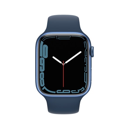 Apple Watch Series 7（GPS + Cellularモデル）- 45mmブルーアルミニウムケースとアビスブルースポーツバンド - レギュラー with AppleCare+