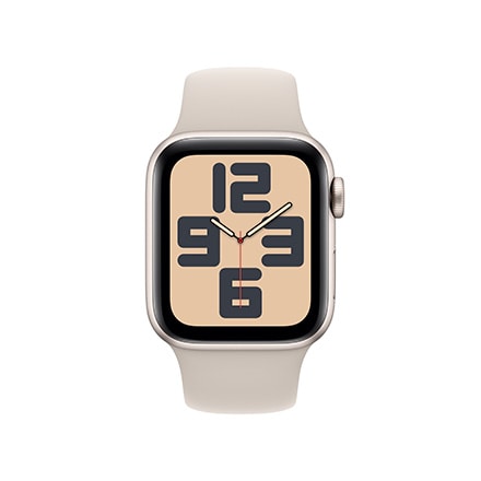 Apple Watch SE 第2世代 （GPSモデル）- 40mmスターライトアルミニウムケースとスターライトスポーツバンド - S/M with AppleCare+