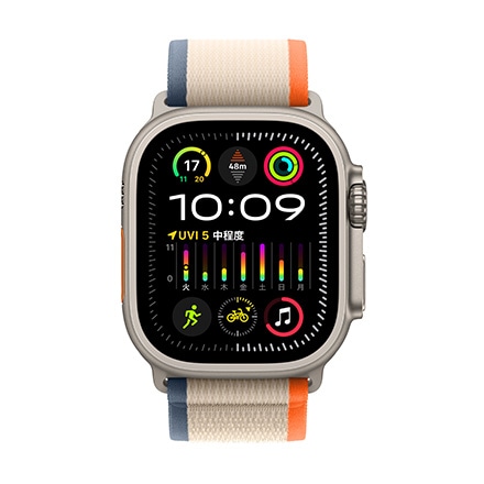 Apple Watch Ultra 2（GPS + Cellularモデル）- 49mmチタニウムケースとオレンジ/ベージュトレイルループ-S/M with AppleCare+