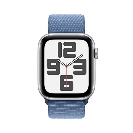 Apple Watch SE 第2世代 （GPS + Cellularモデル）- 44mmシルバーアルミニウムケースとウインターブルースポーツループ with AppleCare+